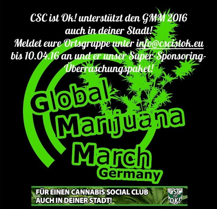 CSCistOk! unterstützt den Global Marijuana March 2016 mit einem exclusiven Super-Überraschungspaket und Flyer – Sponsoring